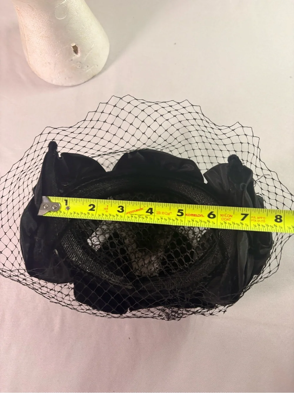 Classic Black Veiled Pillbox Hat(see pictures for exact measurements)
